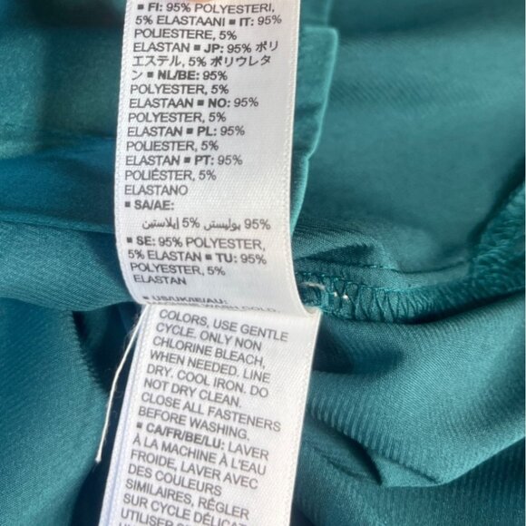 Lucyswhims Button Front Shirt Womens Medium Pacific Teal New Silky - Picture 7 of 8